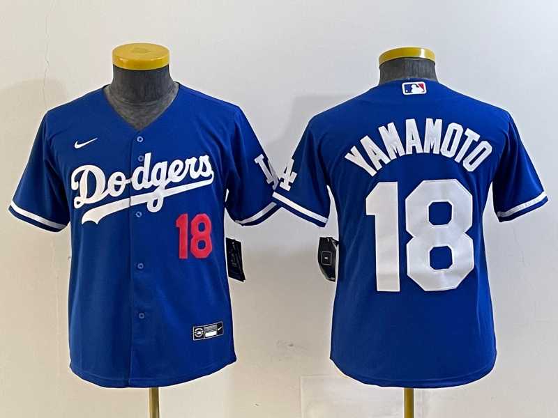 Youth Los Angeles Dodgers #18 Yoshinobu Yamamoto Number Blue Stitched Cool Base Nike Jersey,We sell and wholesale Youth Los Angeles Dodgers #18 Yoshinobu Yamamoto Number Blue Stitched Cool Base Nike Jersey on line form chian!